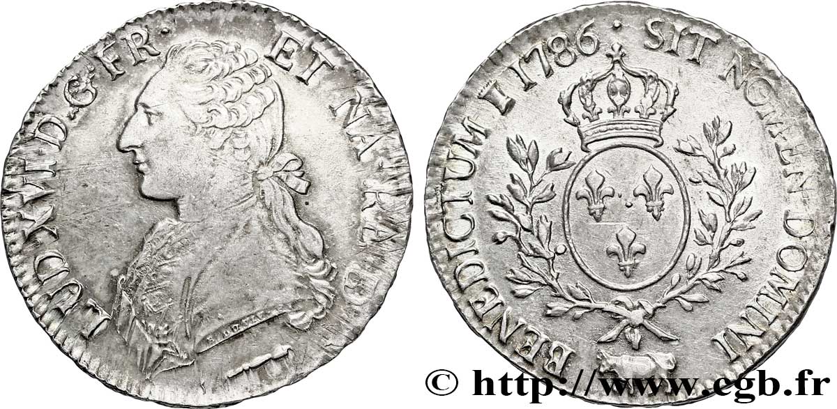 LOUIS XVI Écu aux branches d&nbsp;olivier 1786 Pau TTB+/SUP