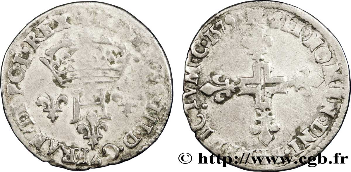 HENRI III Double sol parisis, 2e type 1579 Toulouse TB+