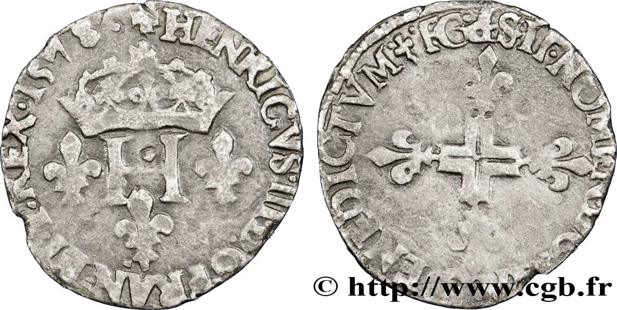 HENRI III Sol parisis  1578 Dijon TB+