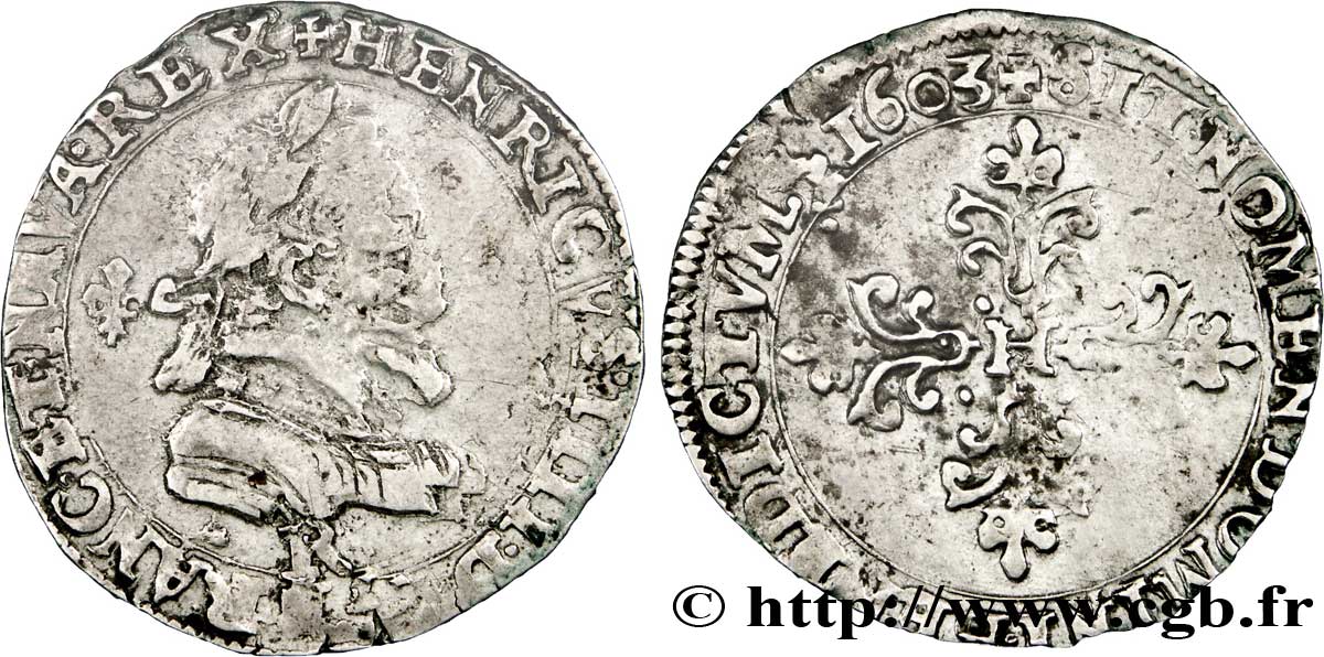 HENRY IV Quart de franc 1603 Saint-André de Villeneuve-lès-Avignon SS