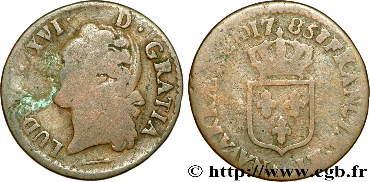 LOUIS XVI Demi-sol dit &nbsp;à l&nbsp;écu&nbsp; de Béarn 1785 Pau B