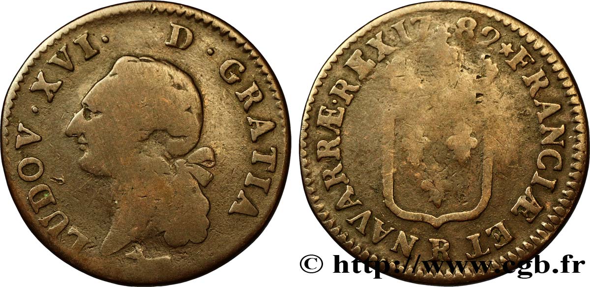 LOUIS XVI Sol dit  à l écu  1782 Orléans q.MB/MB