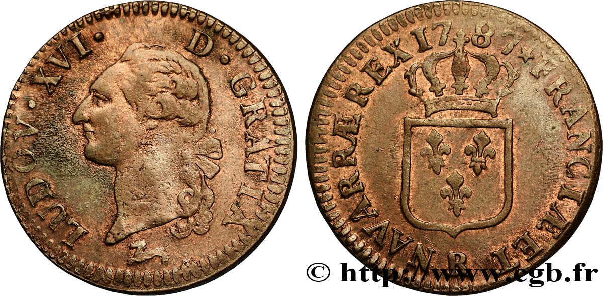 LOUIS XVI Sol dit  à l écu  1787 Orléans TTB