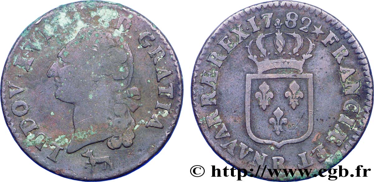 LOUIS XVI Sol dit  à l écu  1782 Orléans TB