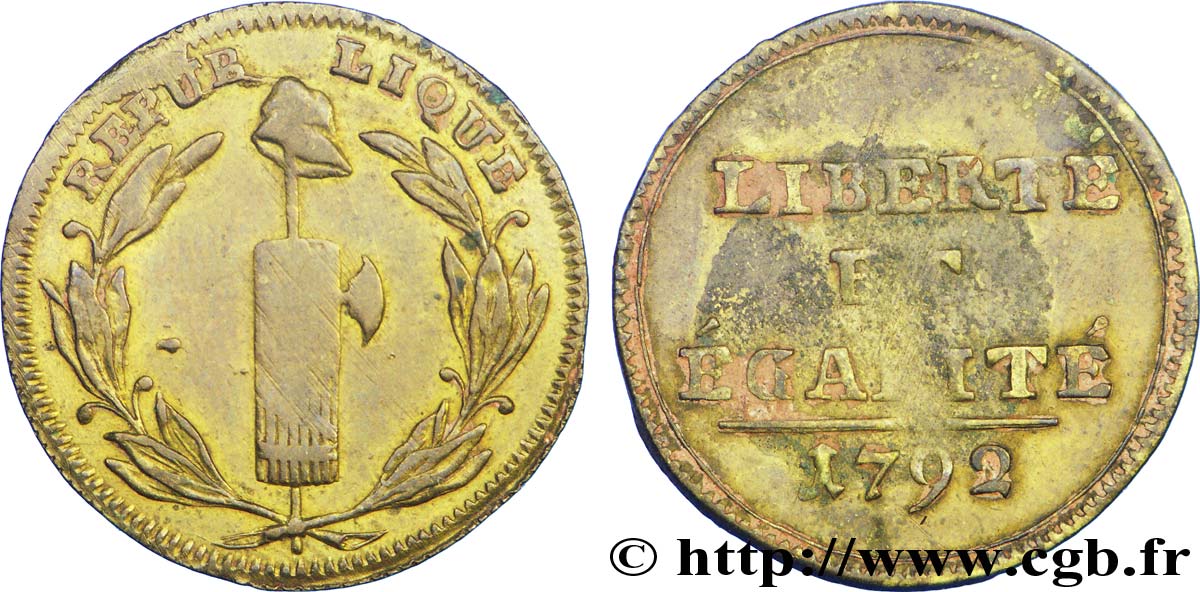 CONFIANCE (MONNAIES DE...) Essai 1792 Lyon TB