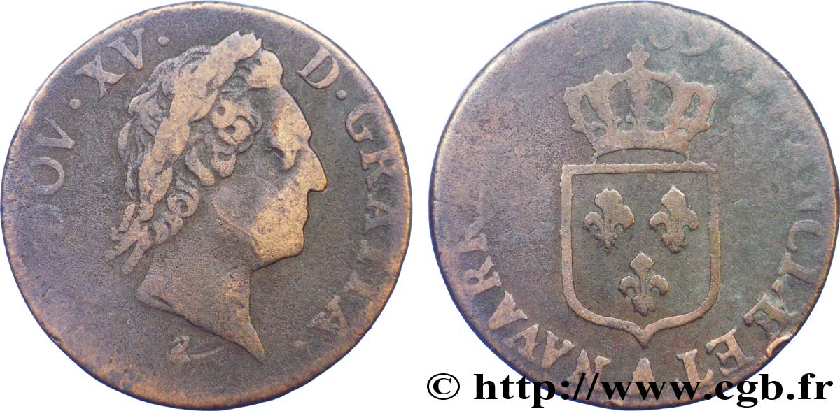 LOUIS XV DIT LE BIEN AIMÉ Demi-sol dit &nbsp;à la vieille tête&nbsp; 1769 Paris B