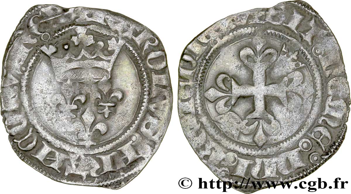 CHARLES VI LE FOU OU LE BIEN AIMÉ Gros dit &nbsp;florette&nbsp; n.d. Saint-Quentin TB+