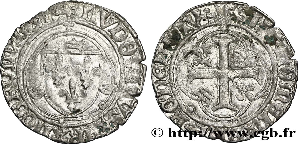 LOUIS XII LE PÈRE DU PEUPLE Douzain ou grand blanc à la couronne n.d. Lyon TB+