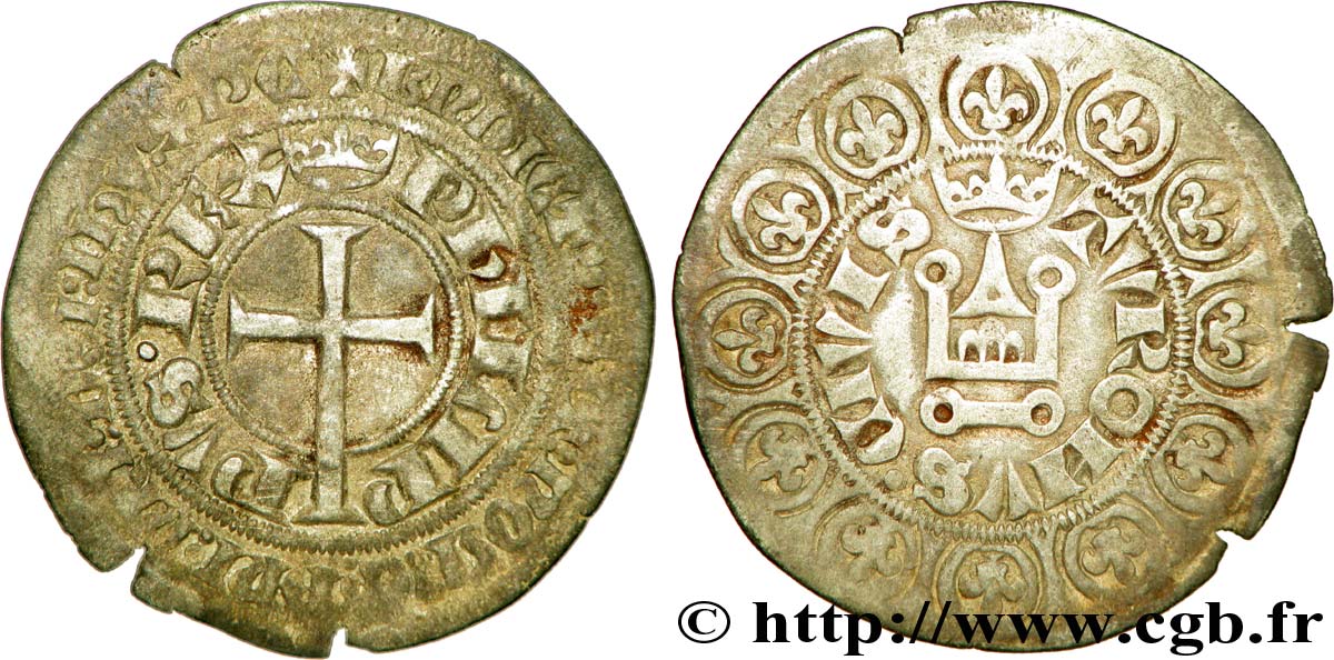 PHILIPPE VI DE VALOIS Gros à la queue n.d.  TB+