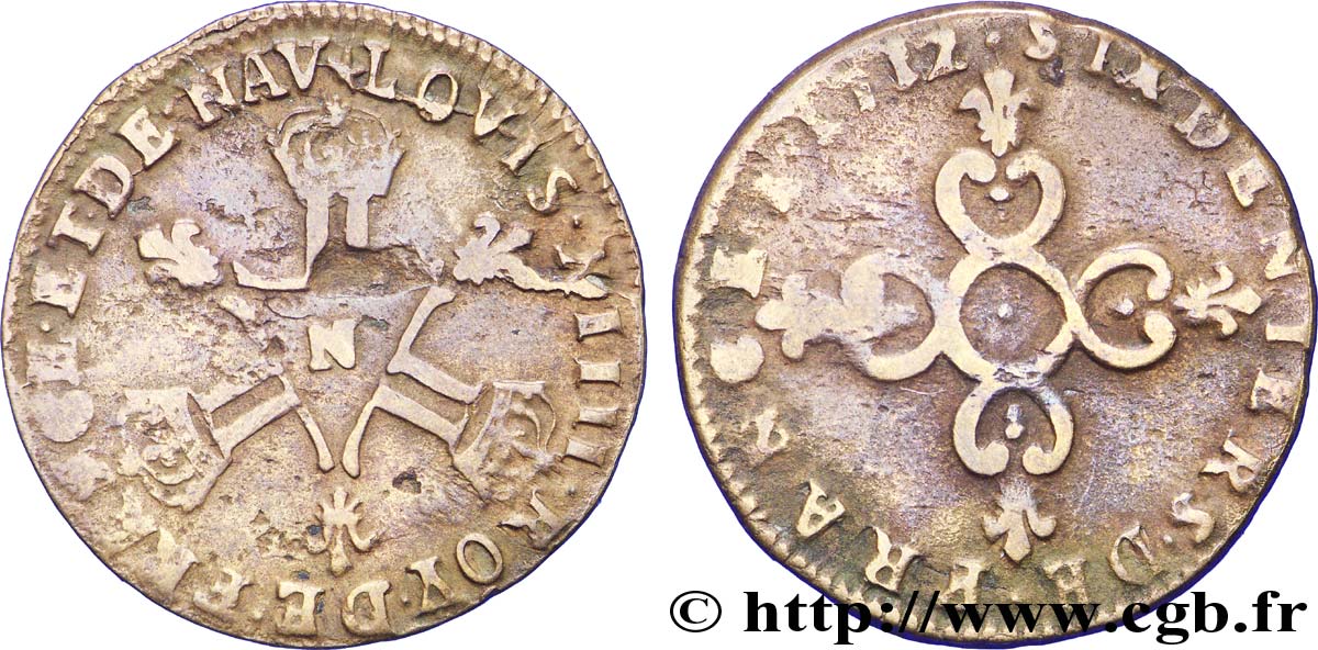 LOUIS XIV LE GRAND OU LE ROI SOLEIL Six deniers dits  Dardenne  1712 Montpellier TB