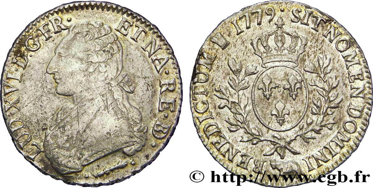 LOUIS XVI Écu aux branches d&nbsp;olivier 1779 Pau TTB/TTB+