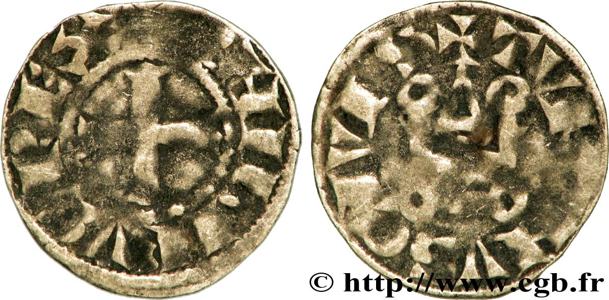 PHILIPPE III LE HARDI Denier tournois n.d.  TB