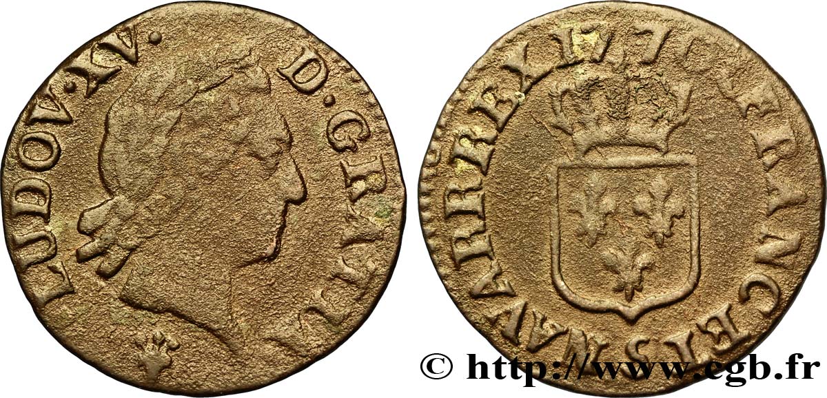 LOUIS XV DIT LE BIEN AIMÉ Liard dit “à la vieille tête” 1770 Reims TB+/TTB