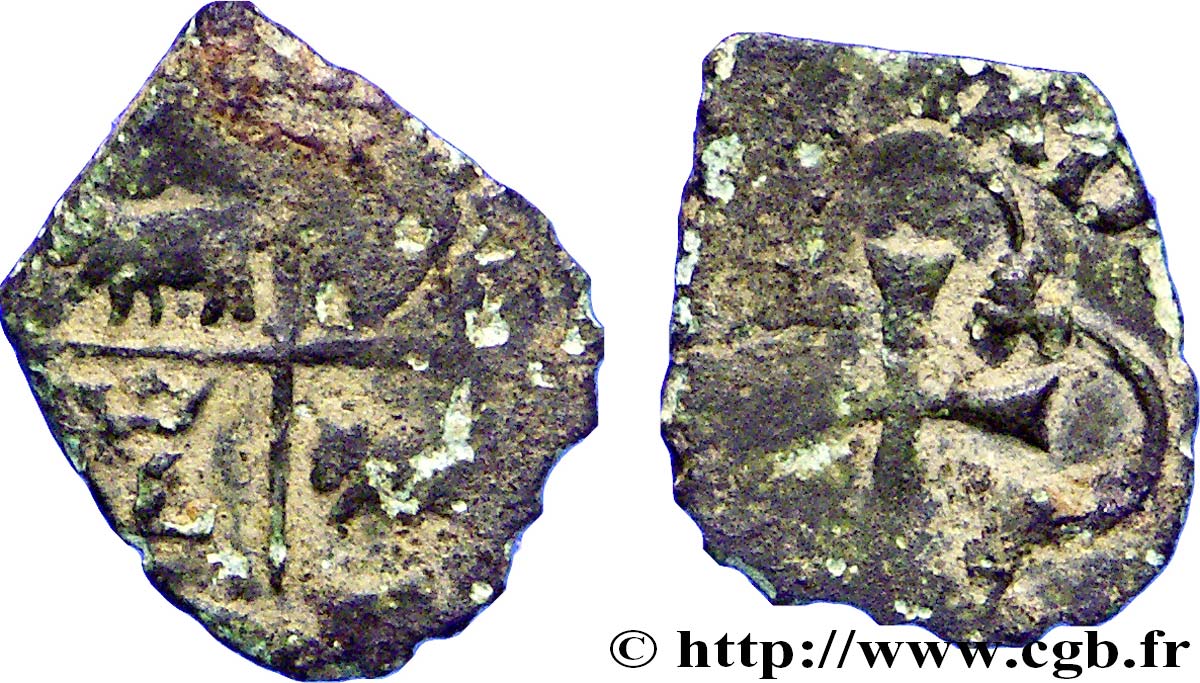 LOUIS XIII LE JUSTE Vaquette, 1er type n.d. Morlaàs TB+