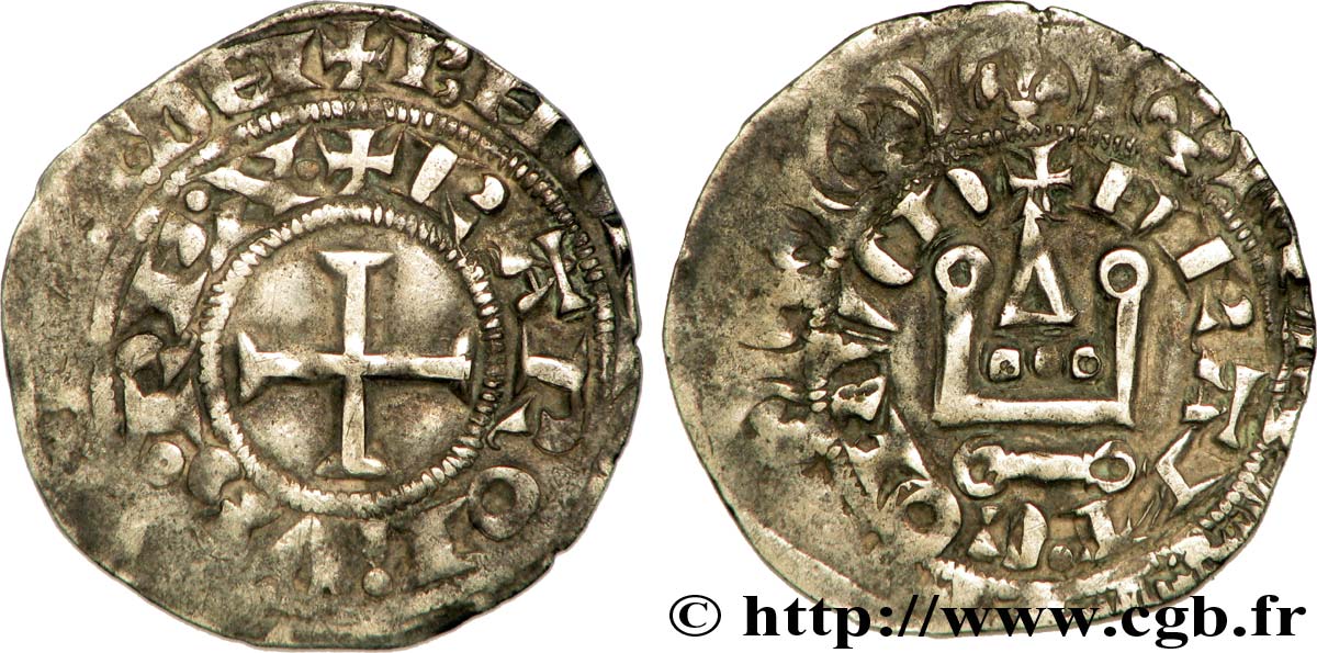 CHARLES IV LE BEL Maille blanche n.d. s.l. TB+