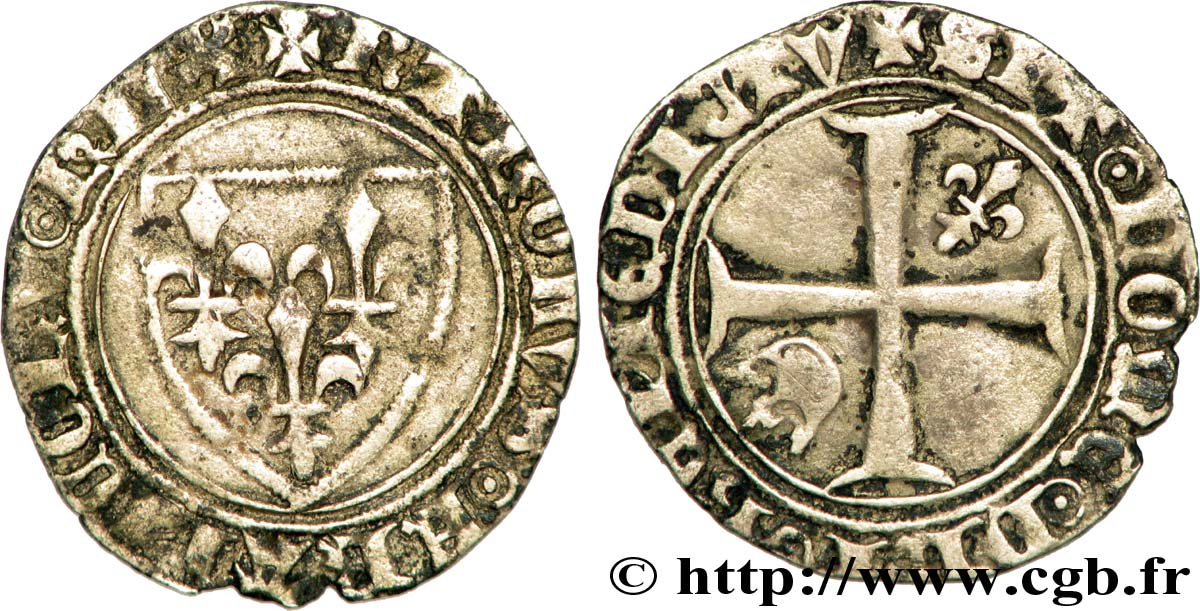 CHARLES VI LE FOU OU LE BIEN AIMÉ Demi-guénar n.d. s.l. TB+