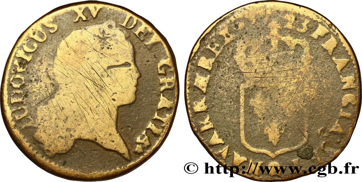 LOUIS XV DIT LE BIEN AIMÉ Sol au buste enfantin 1723 Perpignan B