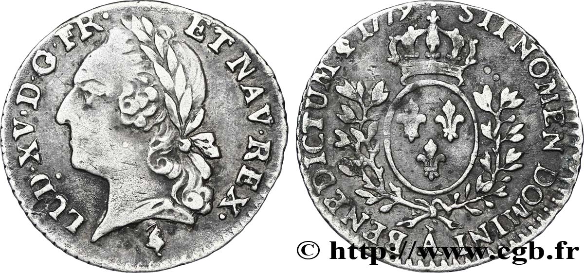 LOUIS XVI Vingtième d&nbsp;écu aux branches d&nbsp;olivier, buste lauré 1779 Paris TB+