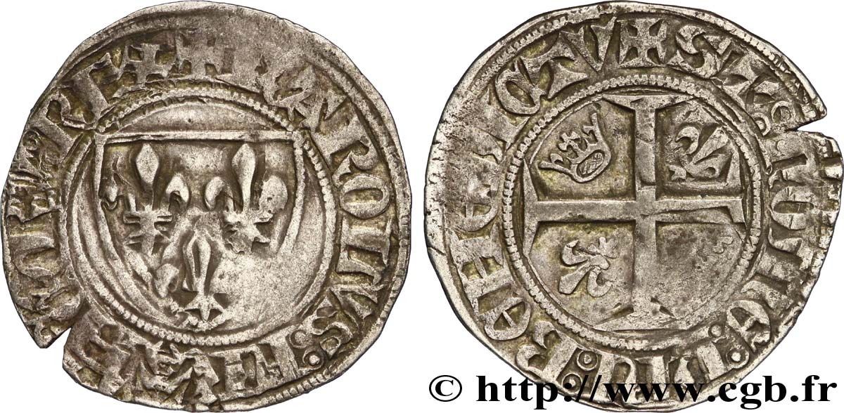 CHARLES VI LE FOU OU LE BIEN AIMÉ Blanc dit  guénar  n.d.   TB+/TB
