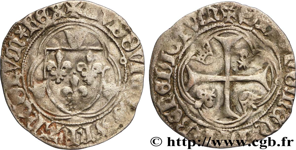 LOUIS XI LE PRUDENT Blanc à la couronne n.d. Toulouse TB