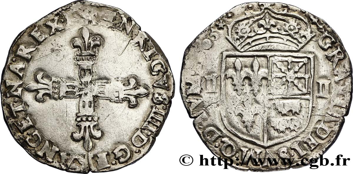 HENRI IV LE GRAND Quart d écu de Béarn 1605 Morlaàs TTB