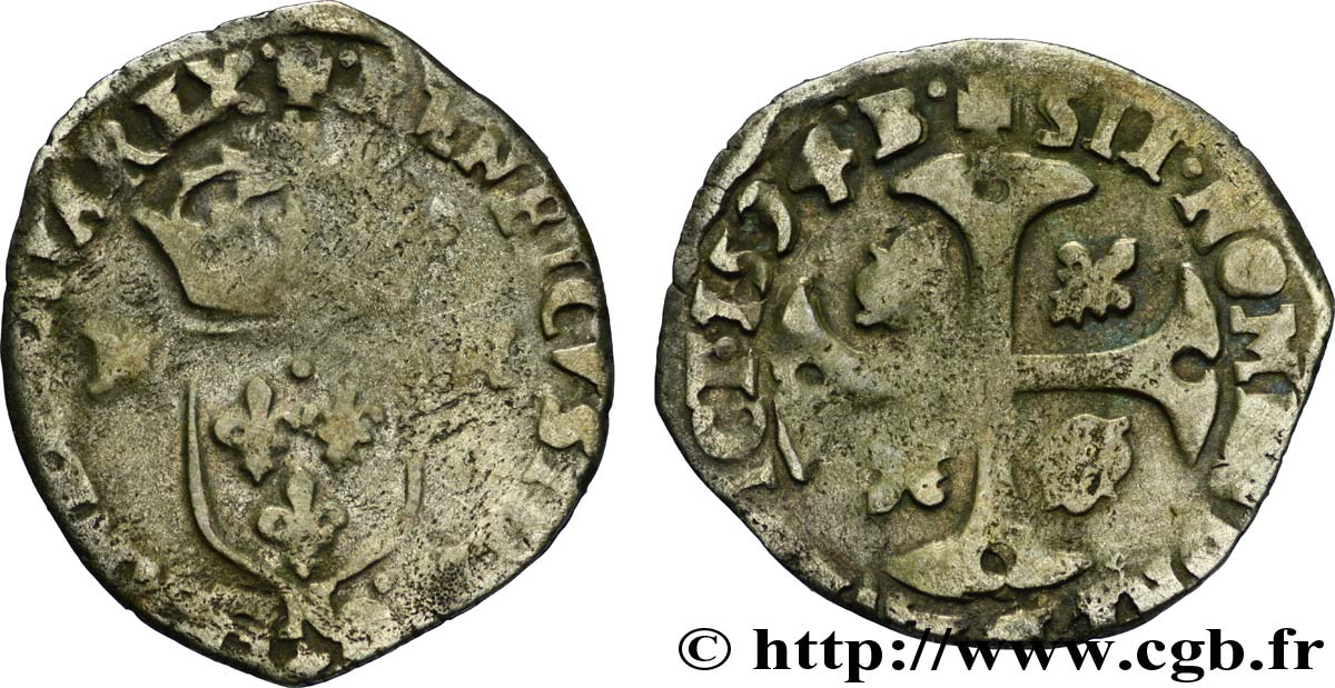 HENRI IV LE GRAND Douzain aux deux H, 2e type 1594 Montpellier B+
