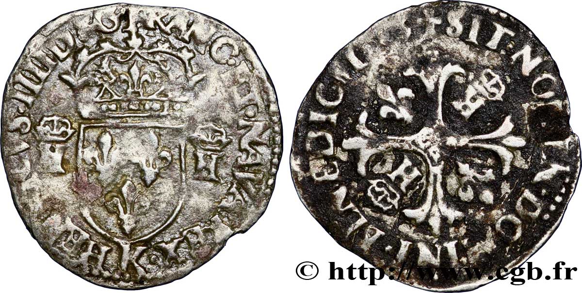 HENRY IV Douzain aux deux H couronnées, 1er type 1593 Bordeaux BC+/BC