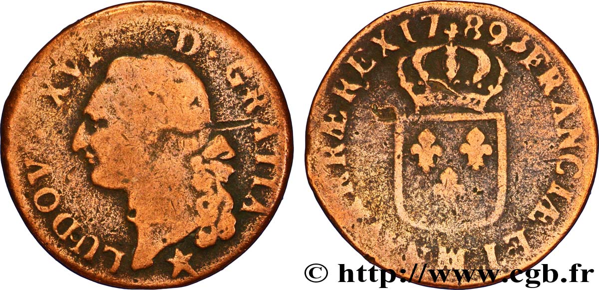 LOUIS XVI Sol dit  à l écu  1789 Marseille AB