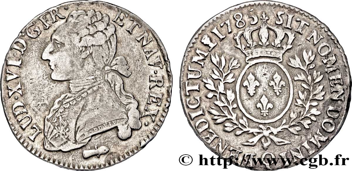 LOUIS XVI Demi-écu aux branches d olivier 1785 Perpignan VF