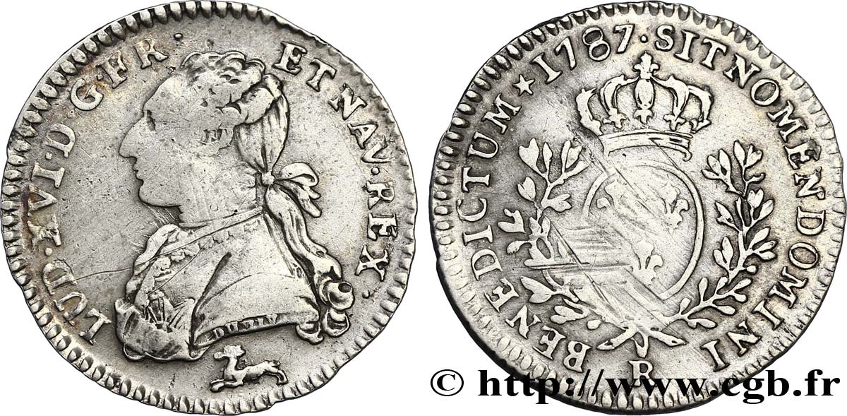 LOUIS XVI Dixième d&nbsp;écu aux branches d&nbsp;olivier 1787 Orléans TB+