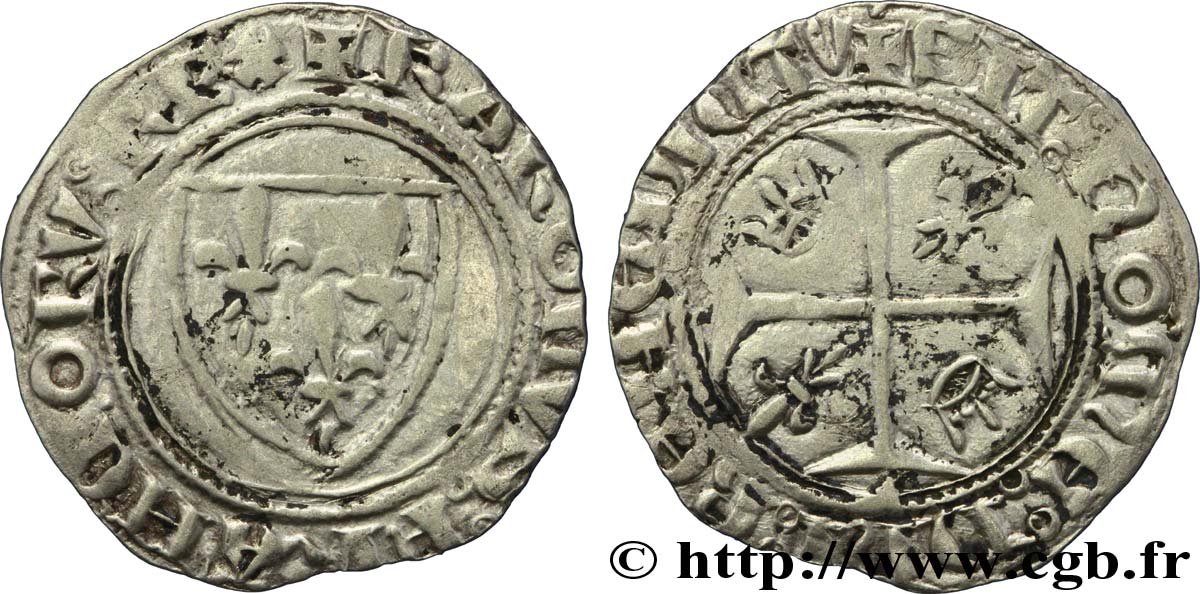 CHARLES VI  THE MAD  OR  THE WELL-BELOVED  Blanc dit  guénar  n.d. Mâcon BC