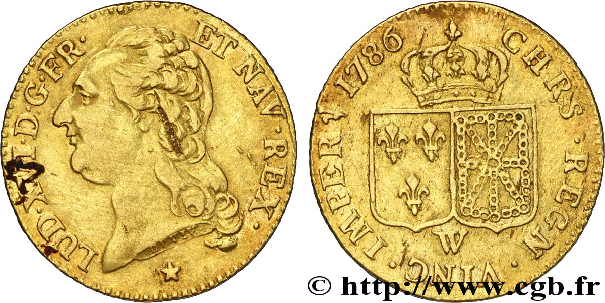 LOUIS XVI Louis d or aux écus accolés 1786 Lille q.SPL