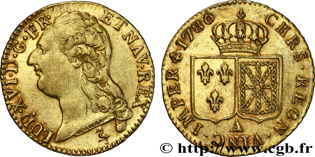 LOUIS XVI Louis d&nbsp;or aux écus accolés 1786 Paris XF/AU