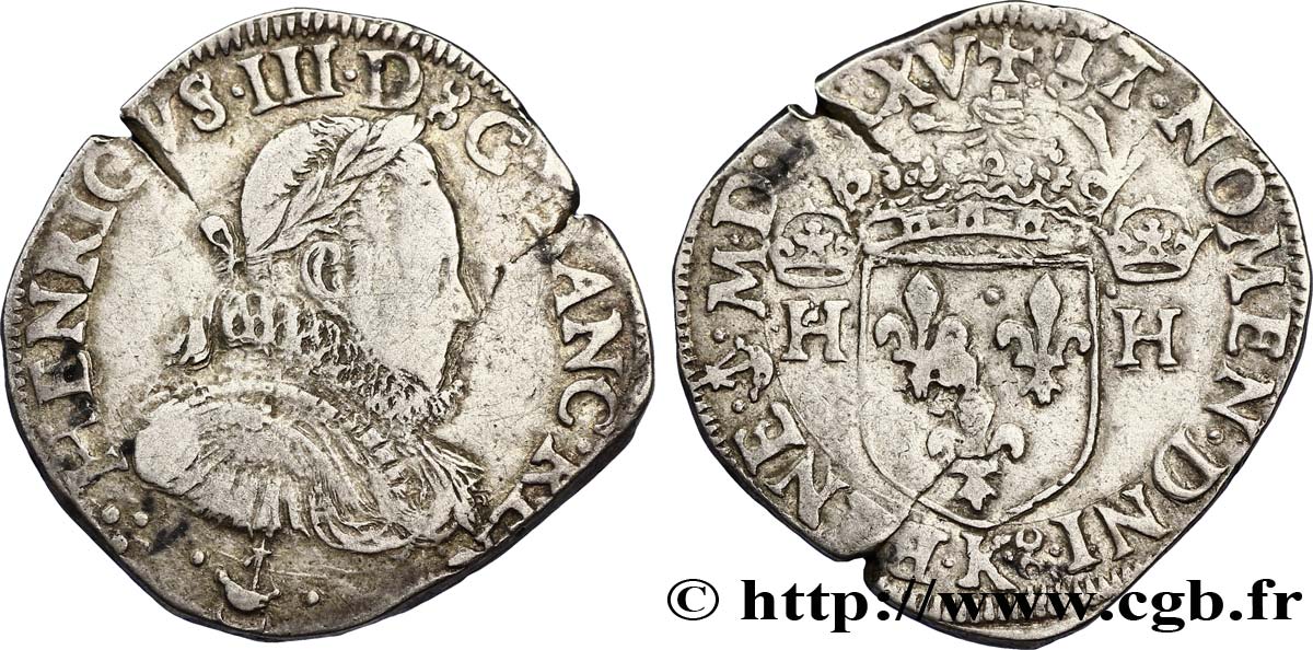 HENRI III Teston, 1er type sans le titre de roi de Pologne 1575 Bordeaux TTB