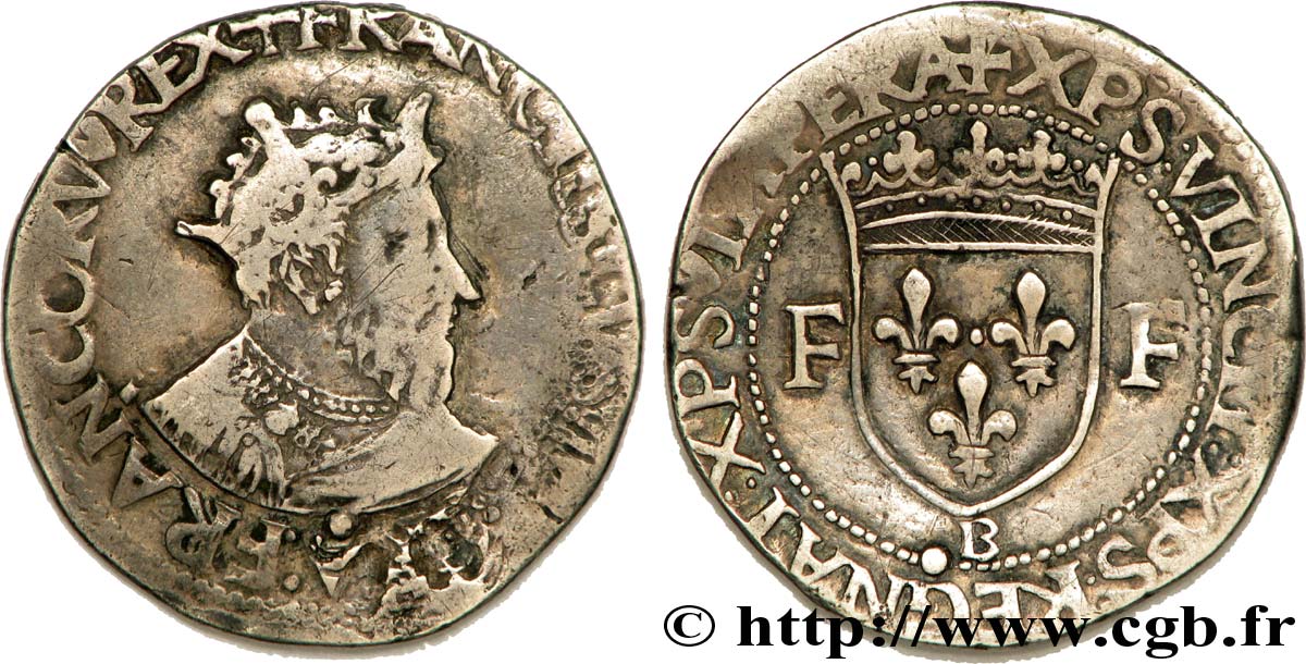 FRANÇOIS IER LE RESTAURATEUR DES LETTRES Teston, 13e type n.d. Rouen TB+/TTB