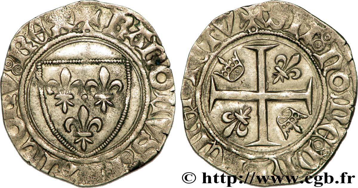 CHARLES VI LE FOU OU LE BIEN AIMÉ Blanc dit &nbsp;guénar&nbsp; n.d. Paris TTB+