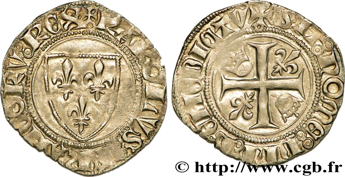 CHARLES VI LE FOU OU LE BIEN AIMÉ Blanc dit  guénar  n.d. Paris TTB+