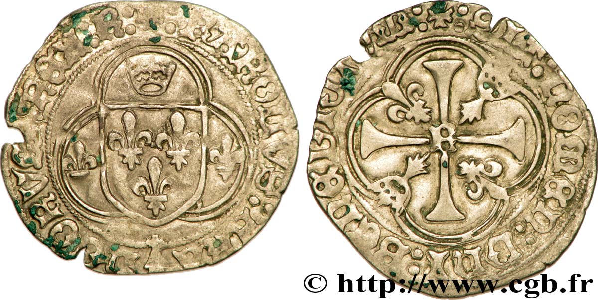CHARLES VIII Blanc à la couronne de Bretagne n.d. Rennes TTB