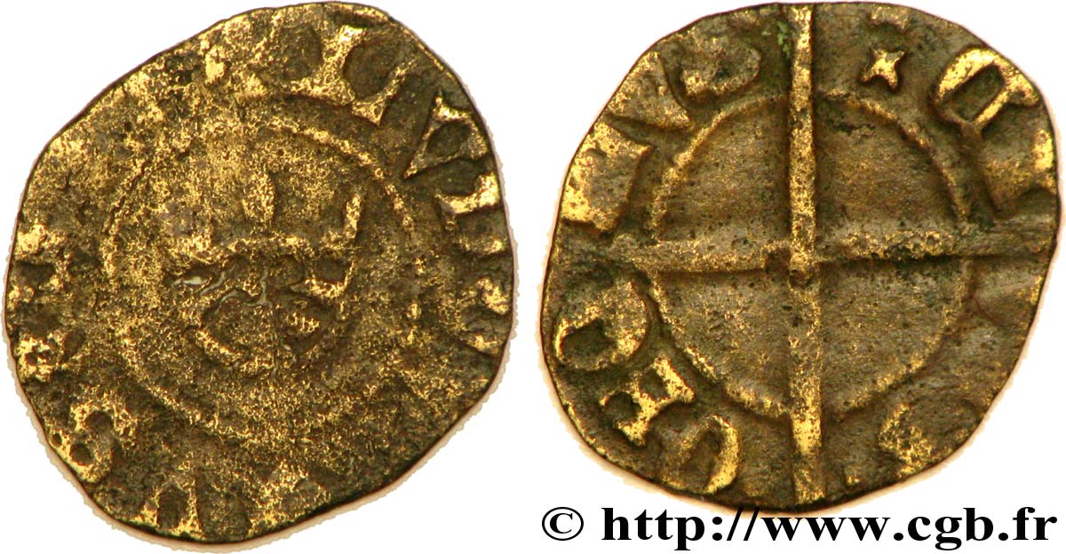 LOUIS XI LE PRUDENT Obole tournois, 2e type n.d. s.l. TB+