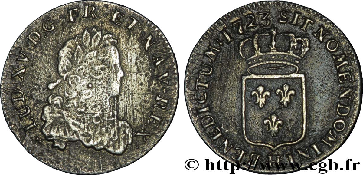 LOUIS XV DIT LE BIEN AIMÉ Tiers d écu de France 1723 La Rochelle TTB