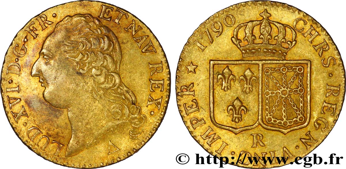 LOUIS XVI Louis d or aux écus accolés 1790 Orléans TTB+
