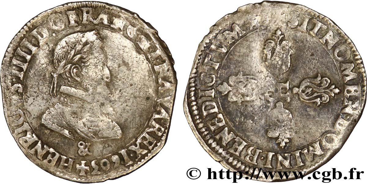 HENRY IV Demi-franc 1603 Aix-en-Provence BC