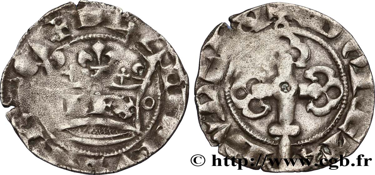 PHILIPPE VI DE VALOIS Double tournois, 2e type n.d. s.l. TTB