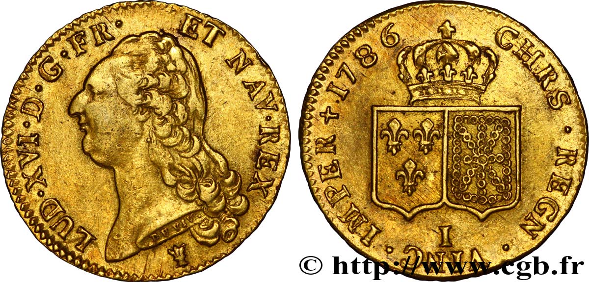 LOUIS XVI Double louis d’or aux écus accolés 1786 Limoges MBC+