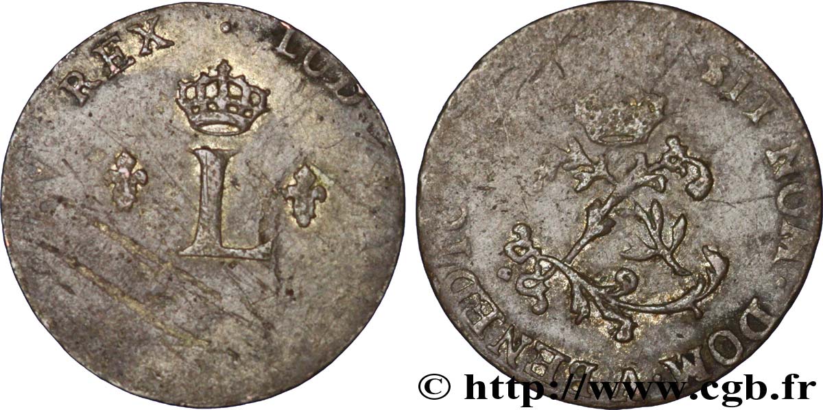 LOUIS XV DIT LE BIEN AIMÉ Double sol de billon n.d. Paris B+
