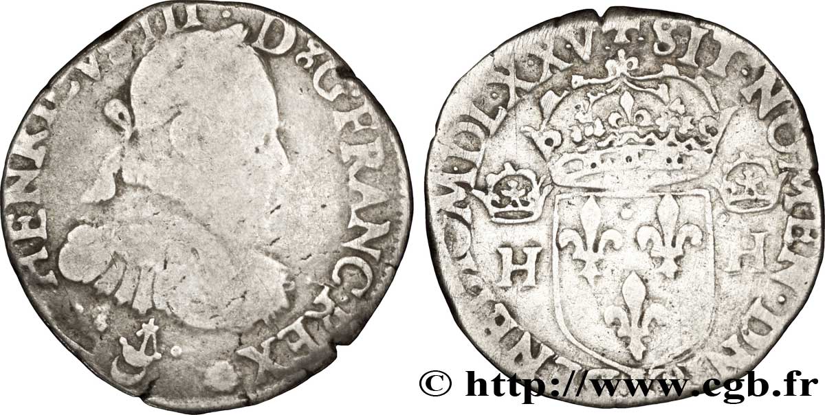 HENRY III Teston, 1er type sans le titre de roi de Pologne 1575 Bordeaux VF