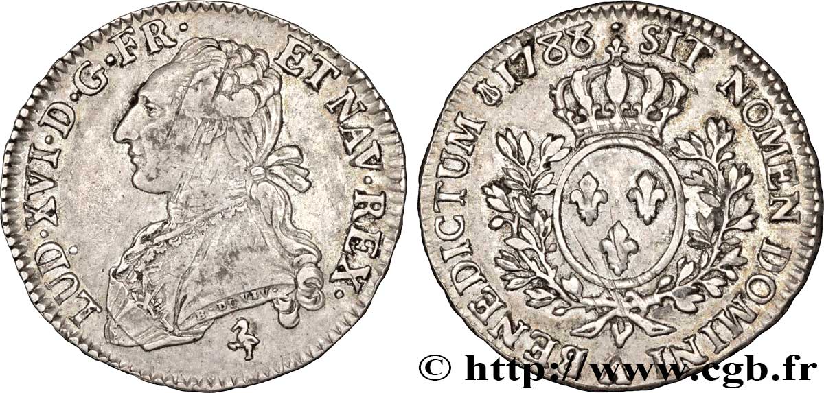 LOUIS XVI Demi-écu aux branches d&nbsp;olivier 1788 Paris TTB