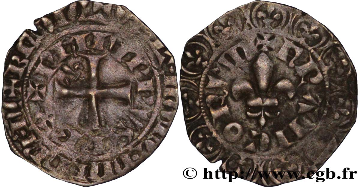 PHILIPPE VI DE VALOIS Gros à la fleur de lis n.d. s.l. TTB