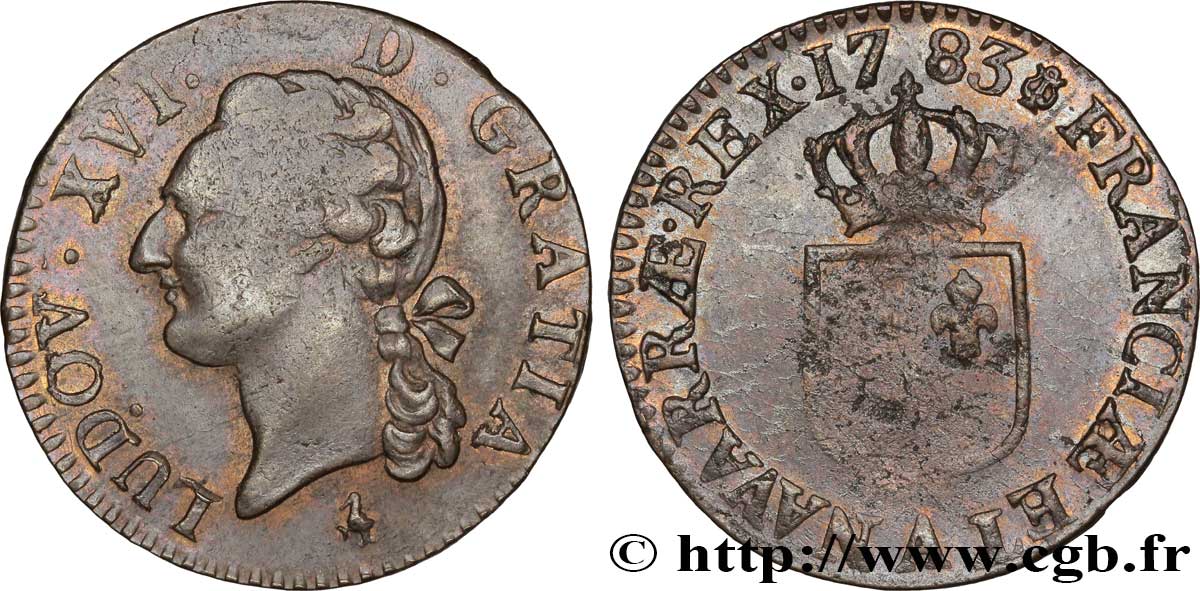 LOUIS XVI Demi-sol dit  à l écu  1783 Paris TTB+