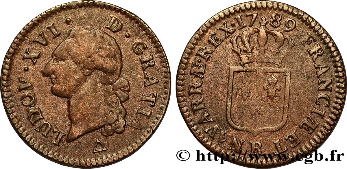 LOUIS XVI Sol dit  à l écu  1789 Orléans TTB